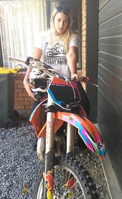 Like to thank my support crew who arehelping me get better and KTM for this awesome motocross bike to keep me in racing whilst im out of the kart